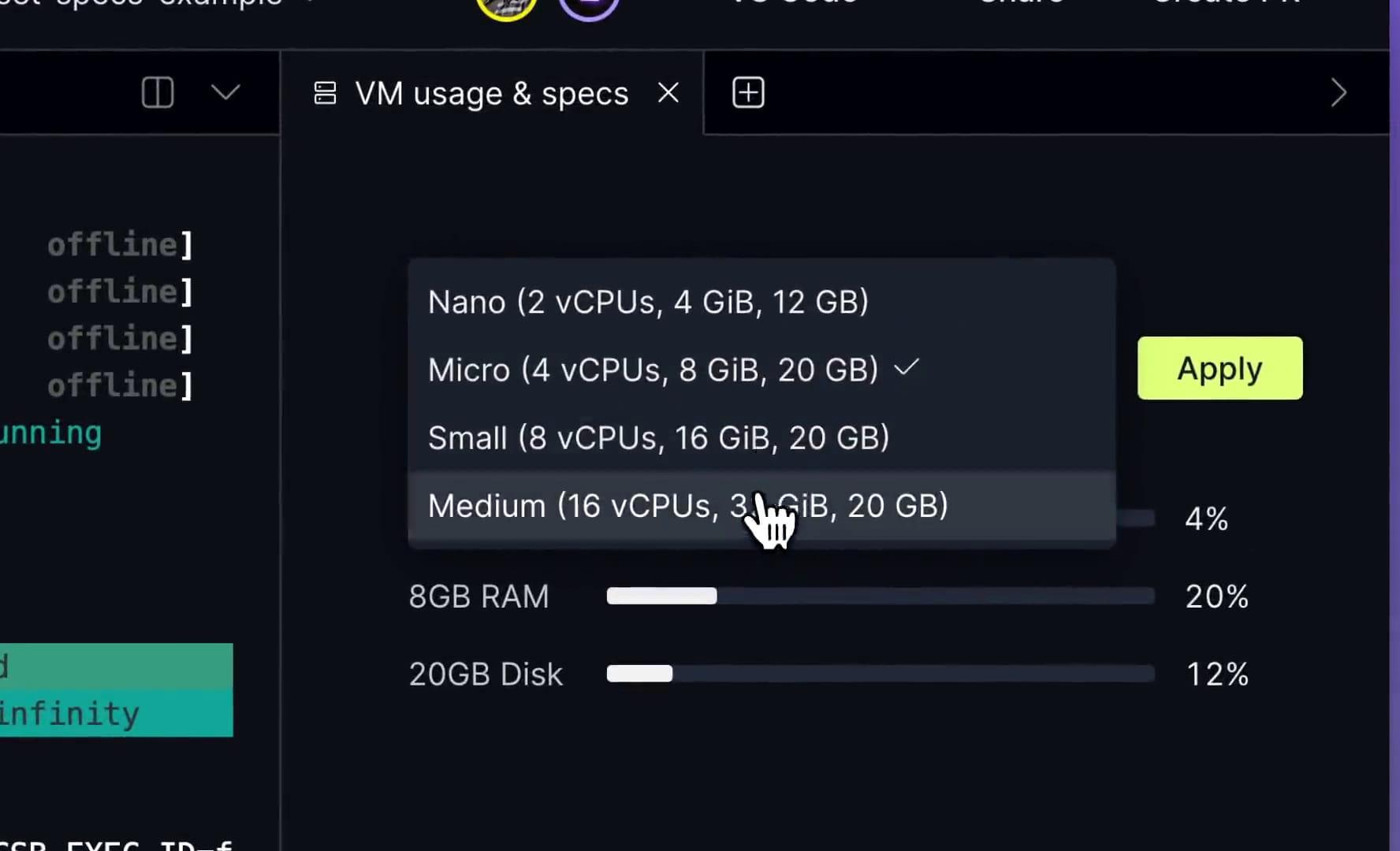 VM Resizing and Dashboard & Editor Improvements